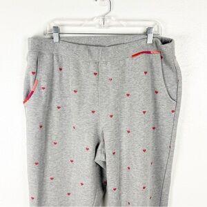SUNDANCE Gray Embroidered ❤️Heart❤️ Graphic High Rise Elastic Waist Joggers, XL